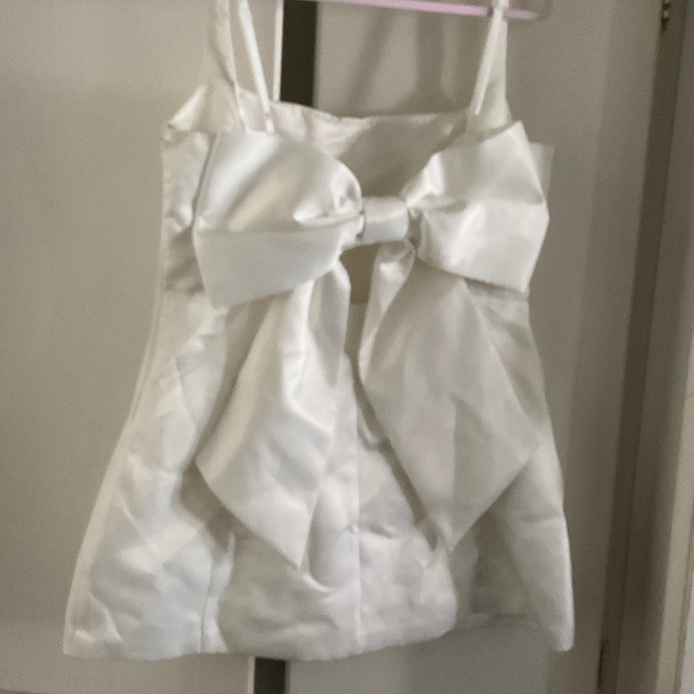 Windsor White Satin Bow-Front Camisole